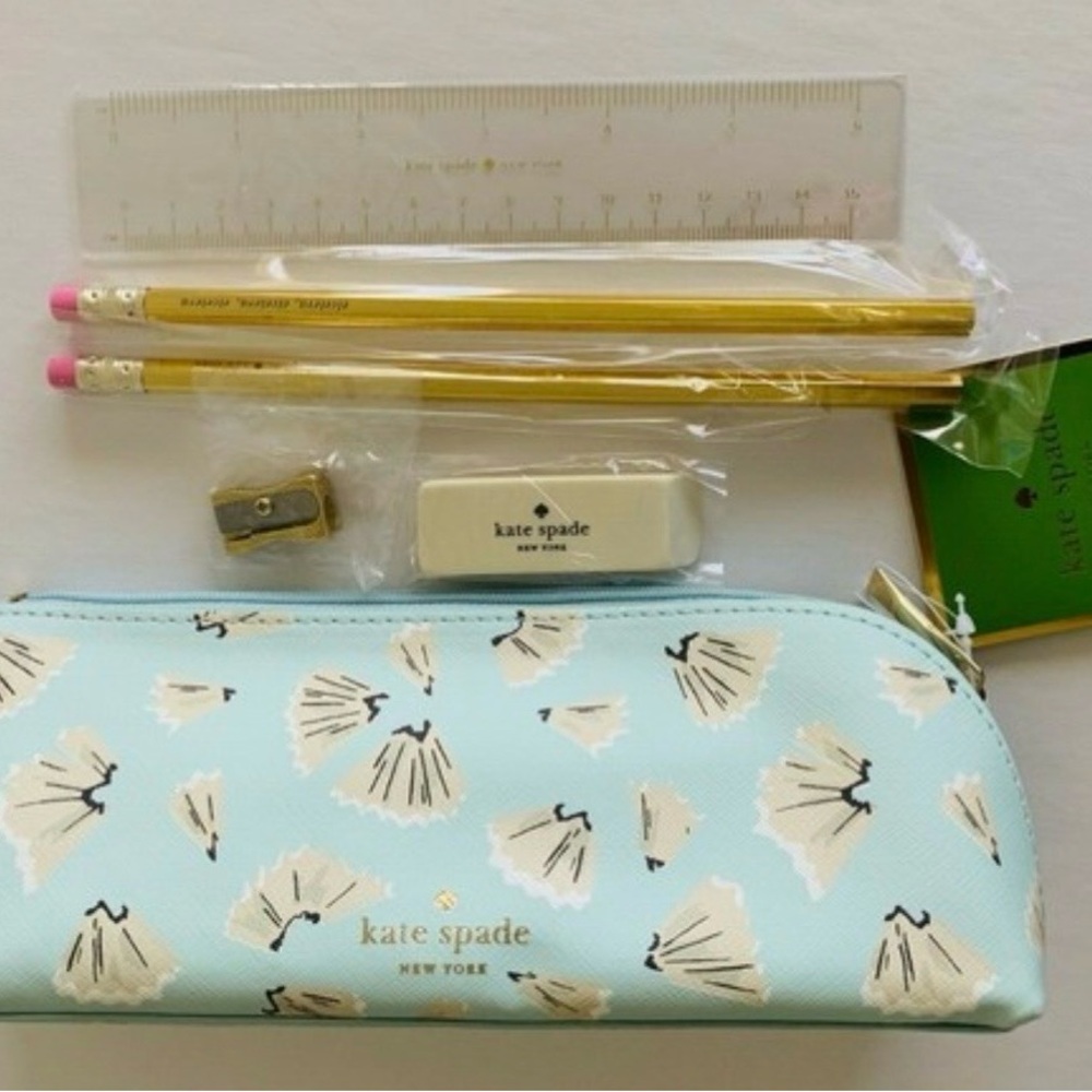 Kate Spade Light Green Floral Pencil Set